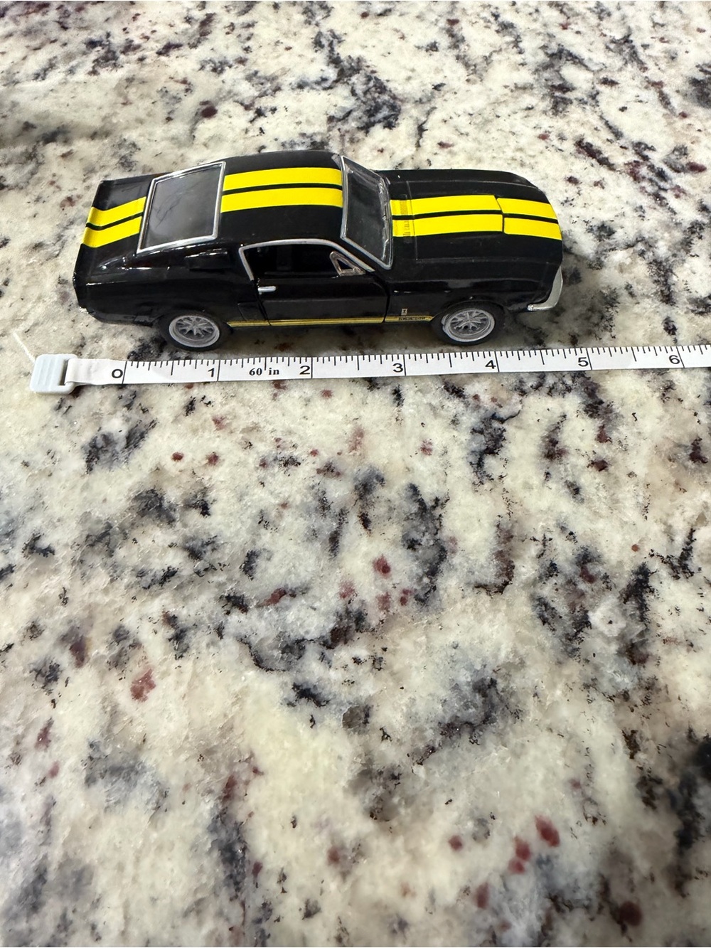 Shelby Mustang Black and Yellow Stripe Toy Muscle Car - Kids Toys